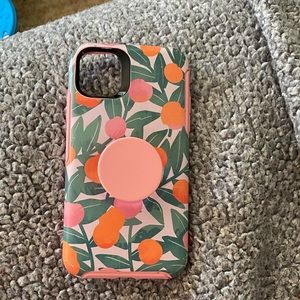 Otterbox case with made in popsocket. iPhone 11